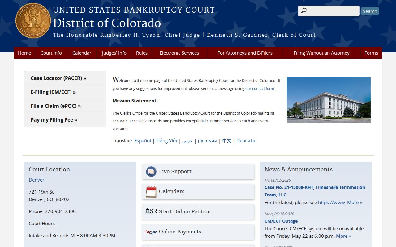 Morgan County District Court comparison to federal bankruptcy court records