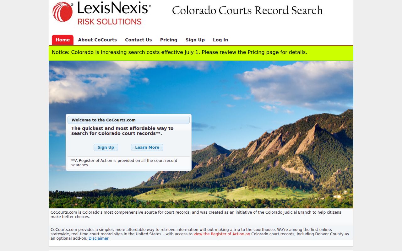 Morgan County court records CoCourts register of actions source