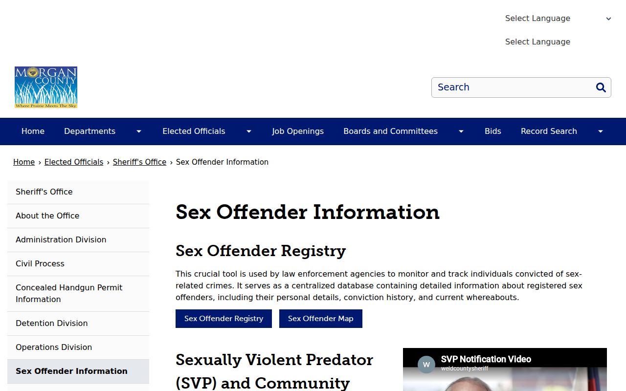 Morgan County inmate records and sex offender information channel
