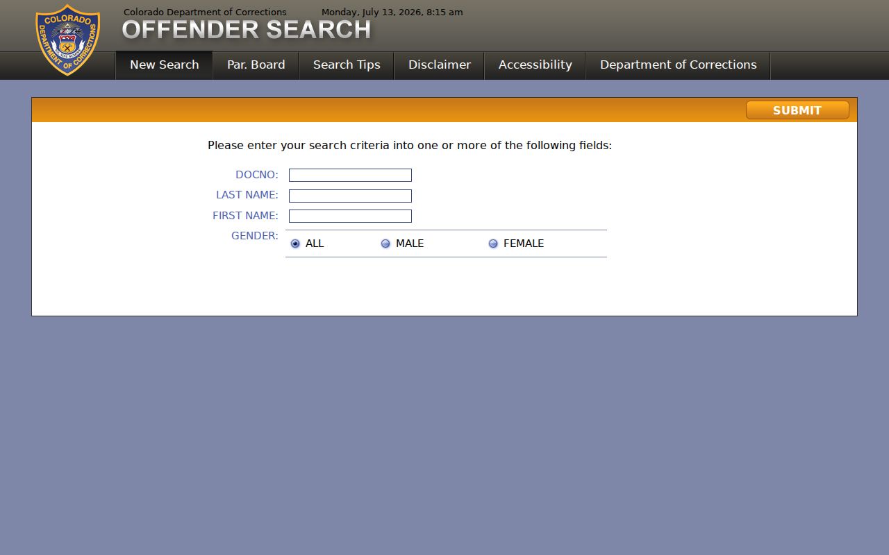 Morgan County inmate search Colorado DOC offender lookup fields