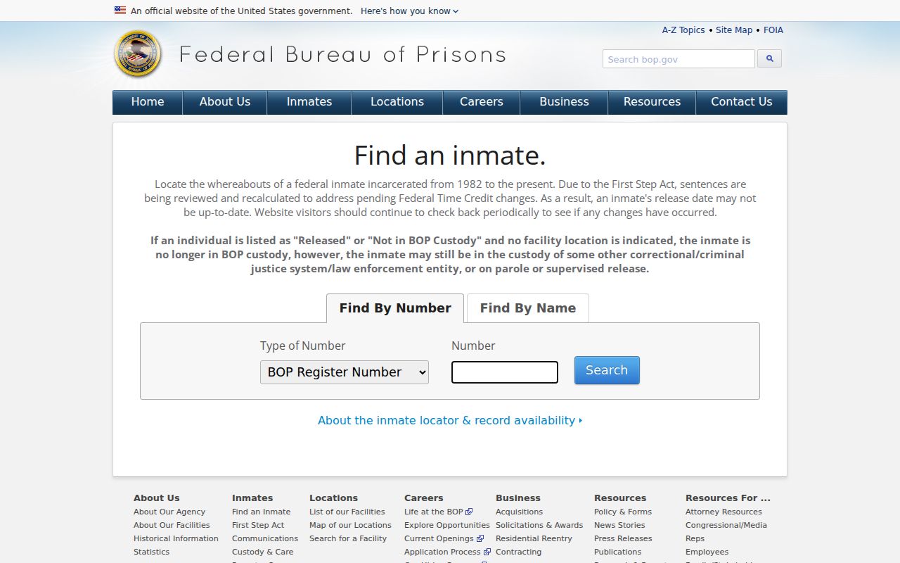Morgan County inmate search federal BOP inmate locator distinction
